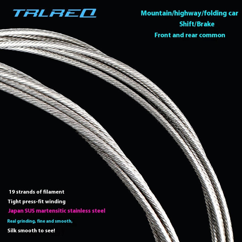 TRLREQ Fully Polished Stainless Steel Brake and Shift Cables for Mountain Bike Road Bike and Folding Bikes