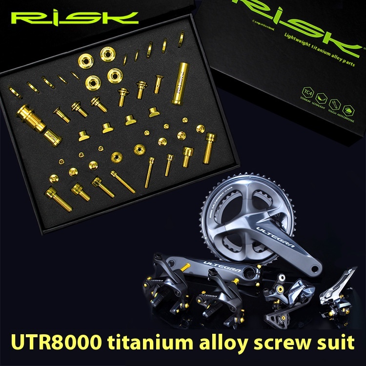 RISK UT R8000 Titanium Screw Kit Road Bike C-Clamp Brake Front Rear Derailleur Screw Set