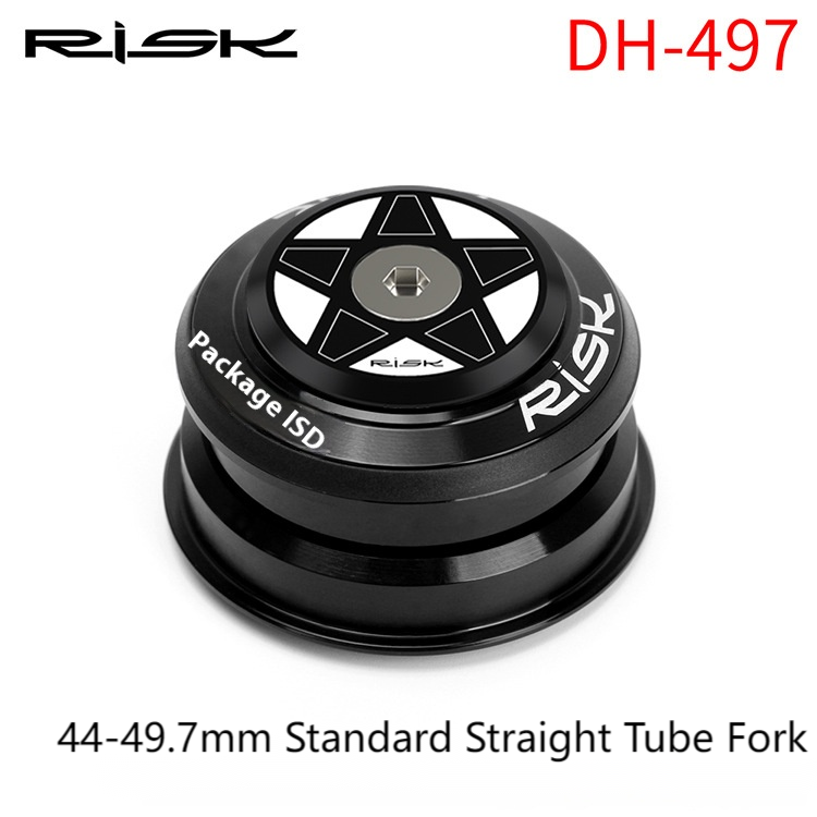 RISK Mountain Bike Headset DH Downhill 44-49.7/49.7mm Tapered with 1.5 Tapered Straight Tube Fork Bearings