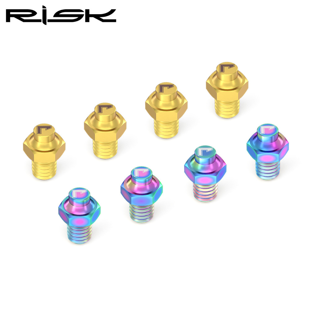 RISK Mountain Bike XC Cross-Country Titanium Alloy Pedal Pins Hexagonal Anti-Slip Pins Boxed