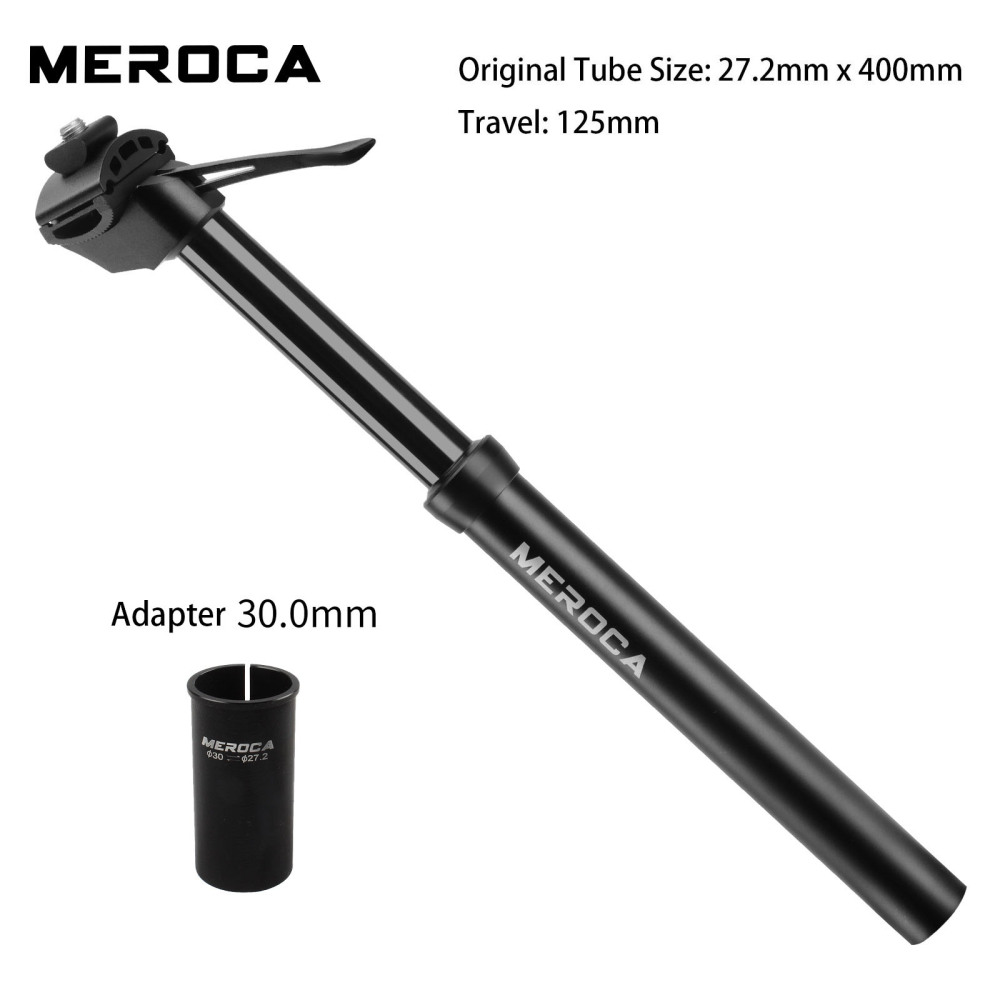 MEROCA Dropper Seatpost Aluminum Alloy Manual Control Height Adjustable 27.2/28.6/30/30.4/30.8/33.9mm 100/125mm Travel 350/400mm Length Mountain Bike Hydraulic Seatpost