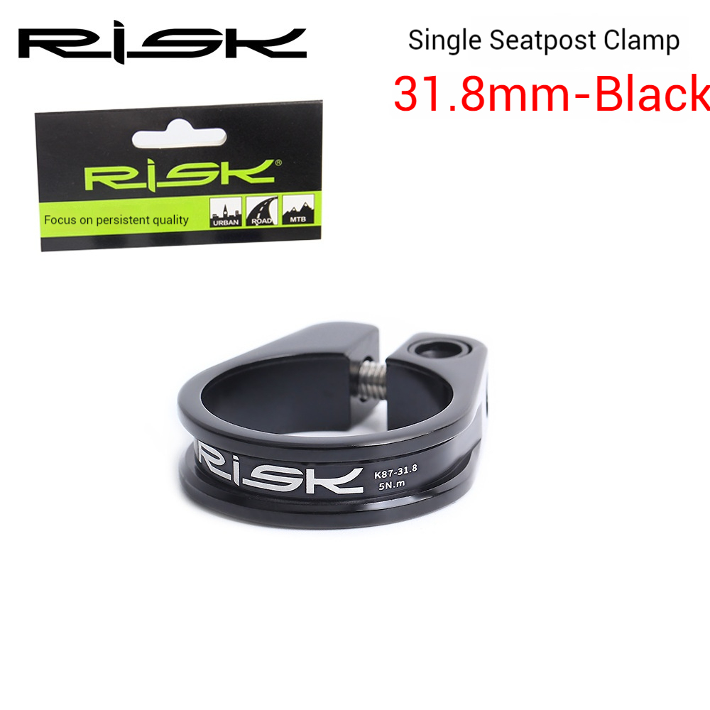 RISK K87 Mountain/Road Bike Seatpost Clamp with Quick Release Seat Tube Clamp Ring 31.8/34.9mm