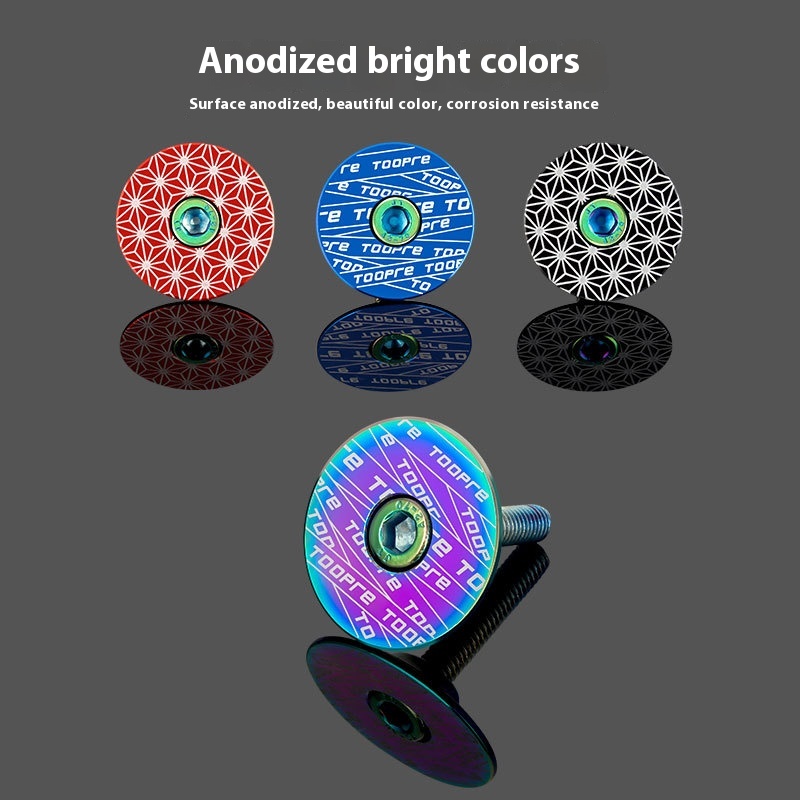 TOOPRE Mountain Bike Stem Cap Road Bike Fork Headset Colorful Cap with Screw