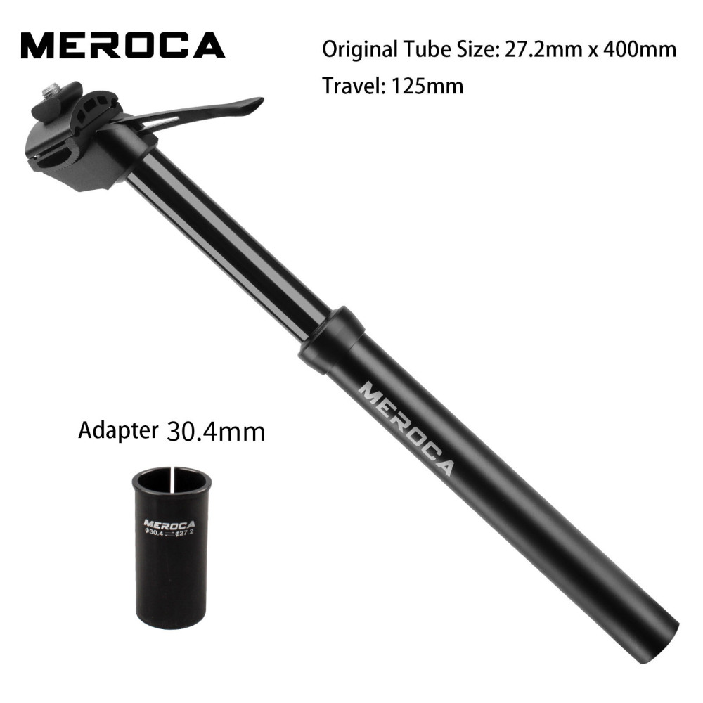 MEROCA Dropper Seatpost Aluminum Alloy Manual Control Height Adjustable 27.2/28.6/30/30.4/30.8/33.9mm 100/125mm Travel 350/400mm Length Mountain Bike Hydraulic Seatpost