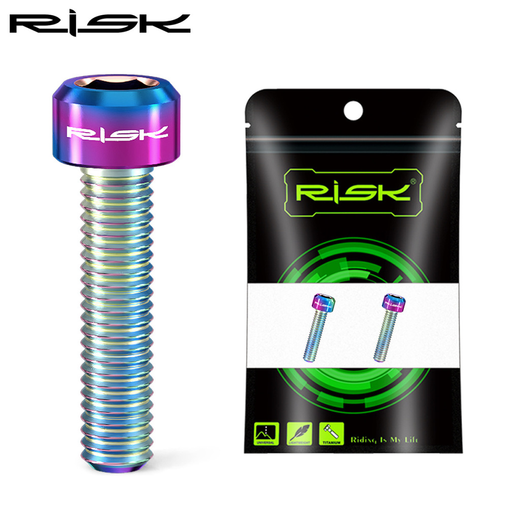 RISK Mountain Road Bike M6x25mm Extended Disc Brake Clamp V-Brake Fixed Hub Titanium Alloy Screws