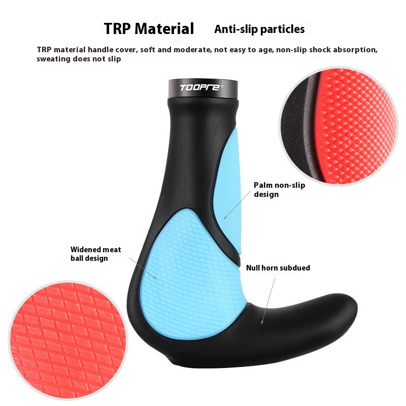 TOOPRE Lock-On Non-Slip Bicycle Grips Rubber Bullhorn Handlebar Grips for Mountain Bikes