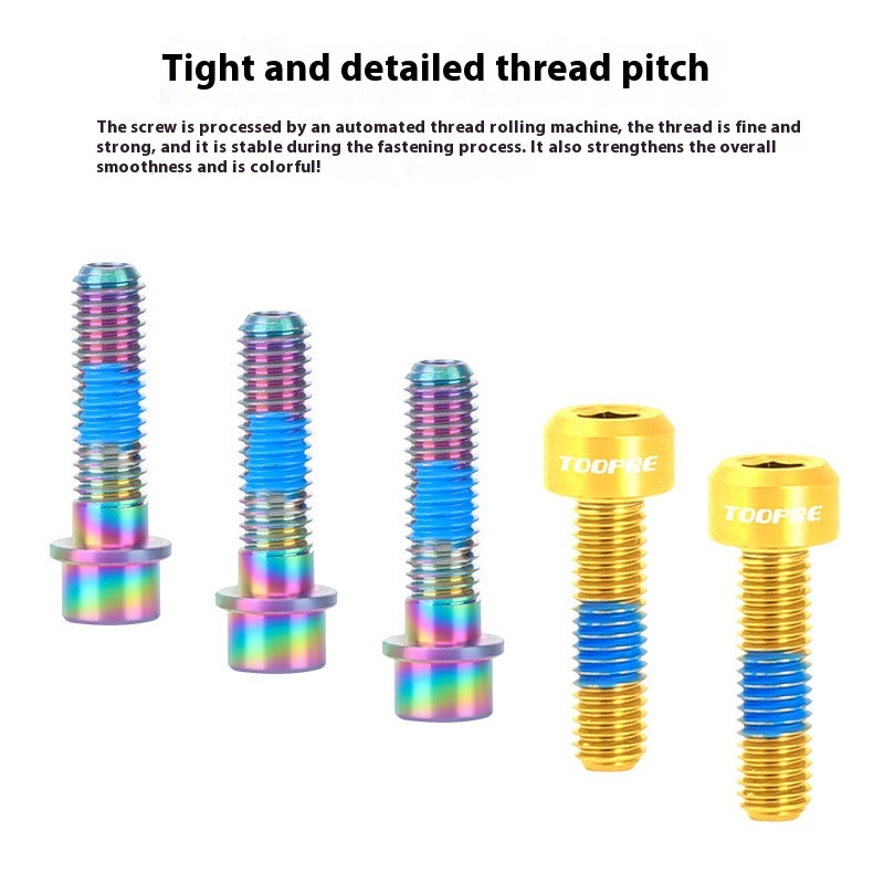 TOOPRE M5x18 Titanium Alloy Handlebar Bolts with Hand-tightened Hollow Design for Fixed Locking of Seatpost Clamps