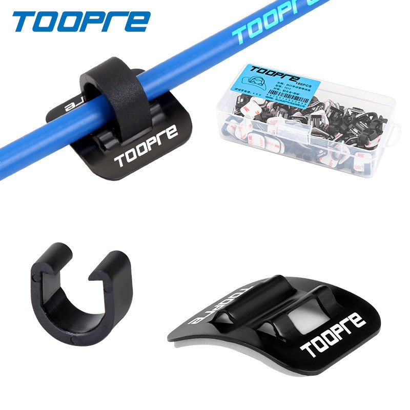TOOPRE Bicycle C-Type Clip Wire Guide Frame Wire Holder Double-sided Tape Aluminum Alloy Oil Pipe Fixed Seat