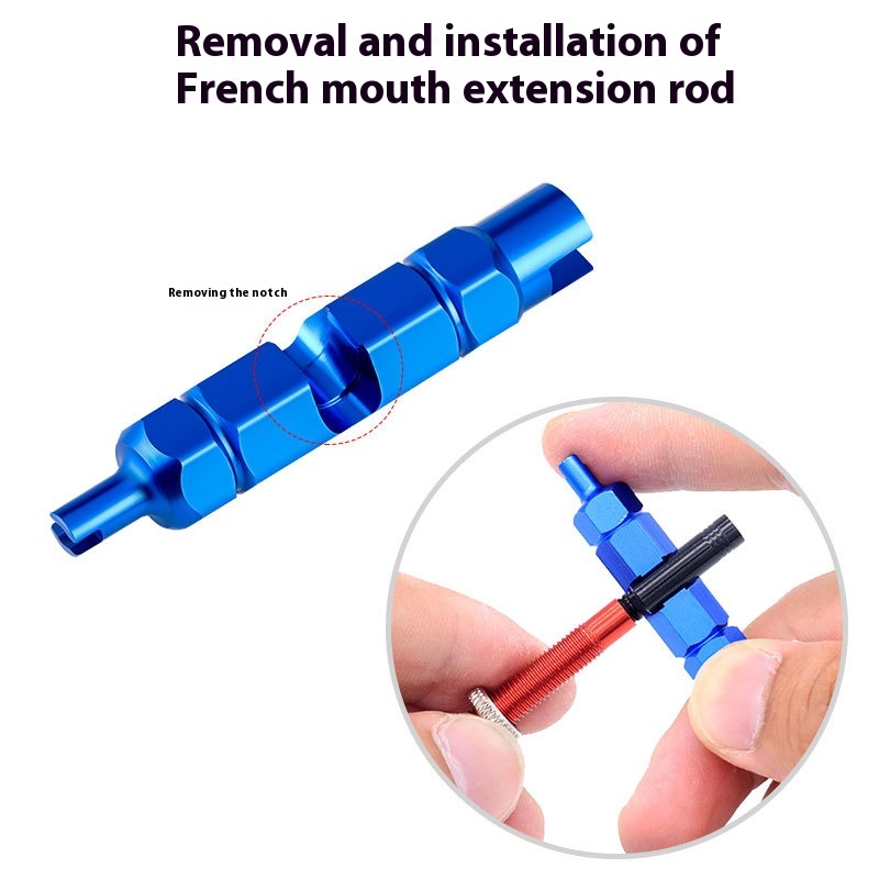 TOOPRE Bicycle Multi-function American Valve Core Tool Presta Valve Tire Valve Extension Rod Disassembly Wrench