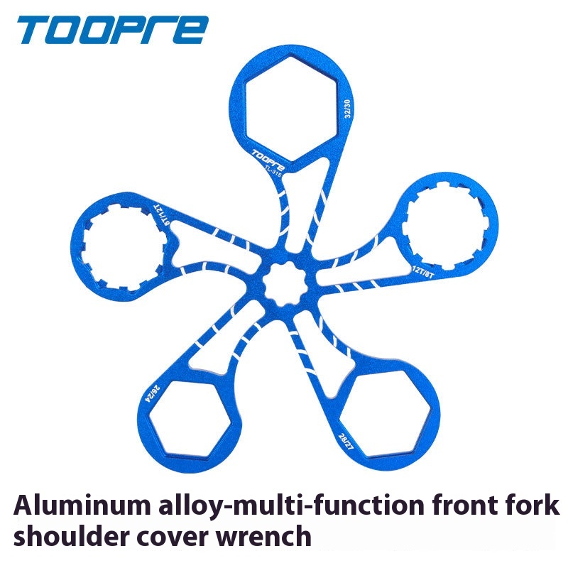 TOOPRE Mountain Bike Suspension Fork Shoulder Cap Wrench Installation and Removal Air Chamber Cap Multi-Function Repair Tool