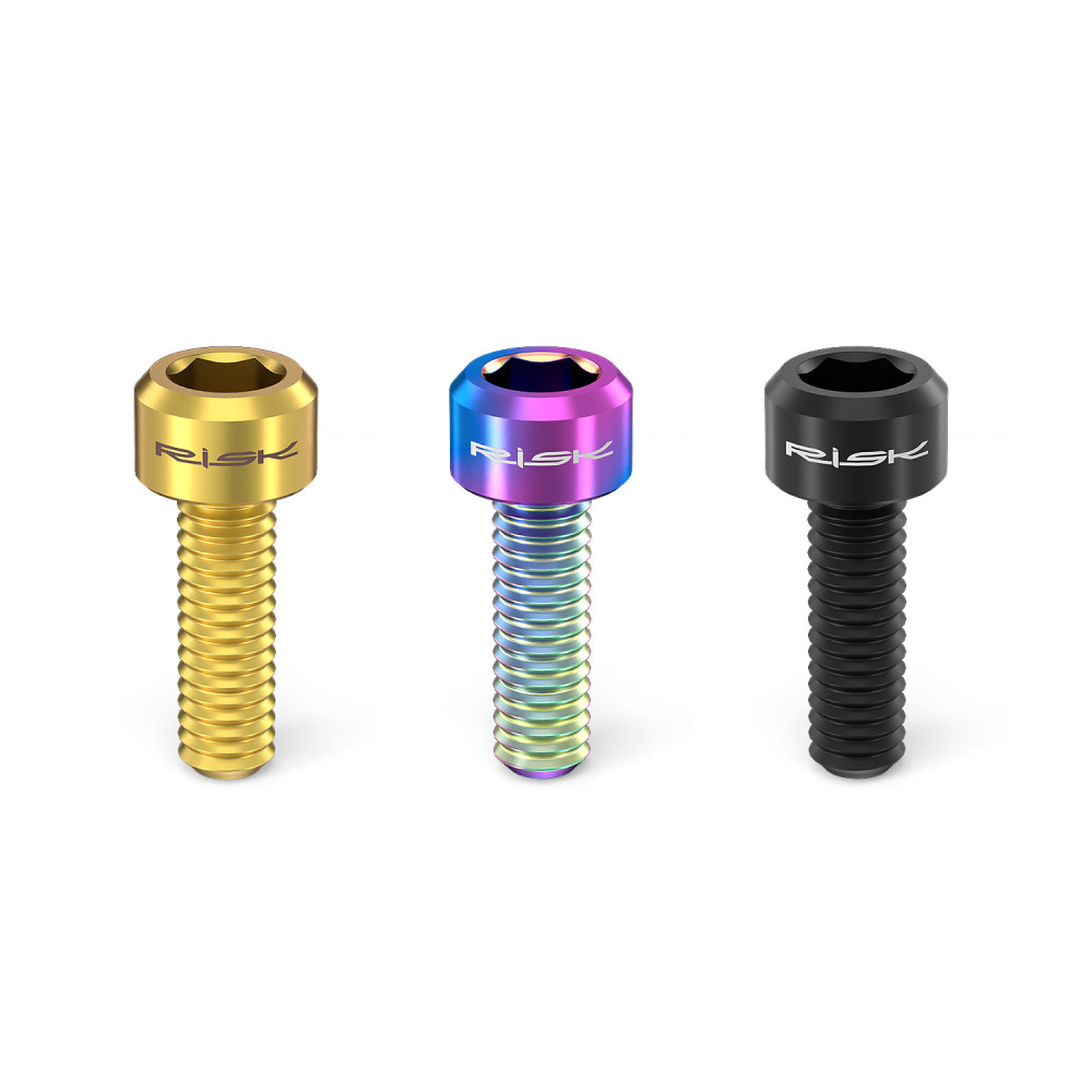 RISK M6x16/18/20 Mountain Bike Disc Brake Caliper Fixing Screws Titanium Alloy Brake Screws