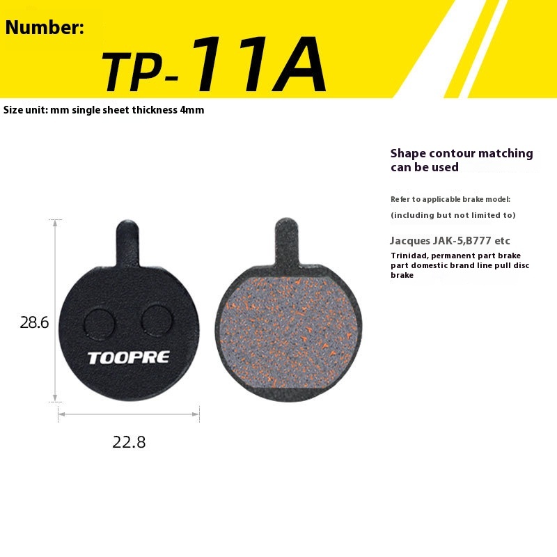 TOOPRE Mountain Bike Brake Pads Resin Semi-Metallic Disc Brake Pads for M446 355 395 BB5