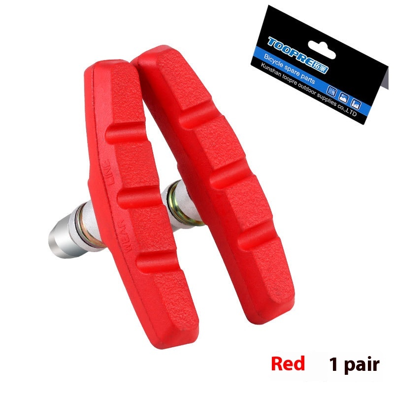 TOOPRE Mountain Bike V-Brake Pads Road Fixed Gear Bicycle Rubber Brake Pads Silent and Wear-Resistant C-Brake Blocks