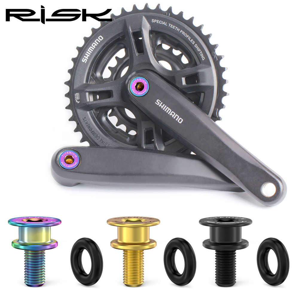 RISK Mountain Bike Titanium Alloy Square Hole M8x15mm Middle Axle Fixing Screw Waterproof Small Cloth 412 Folding Bike