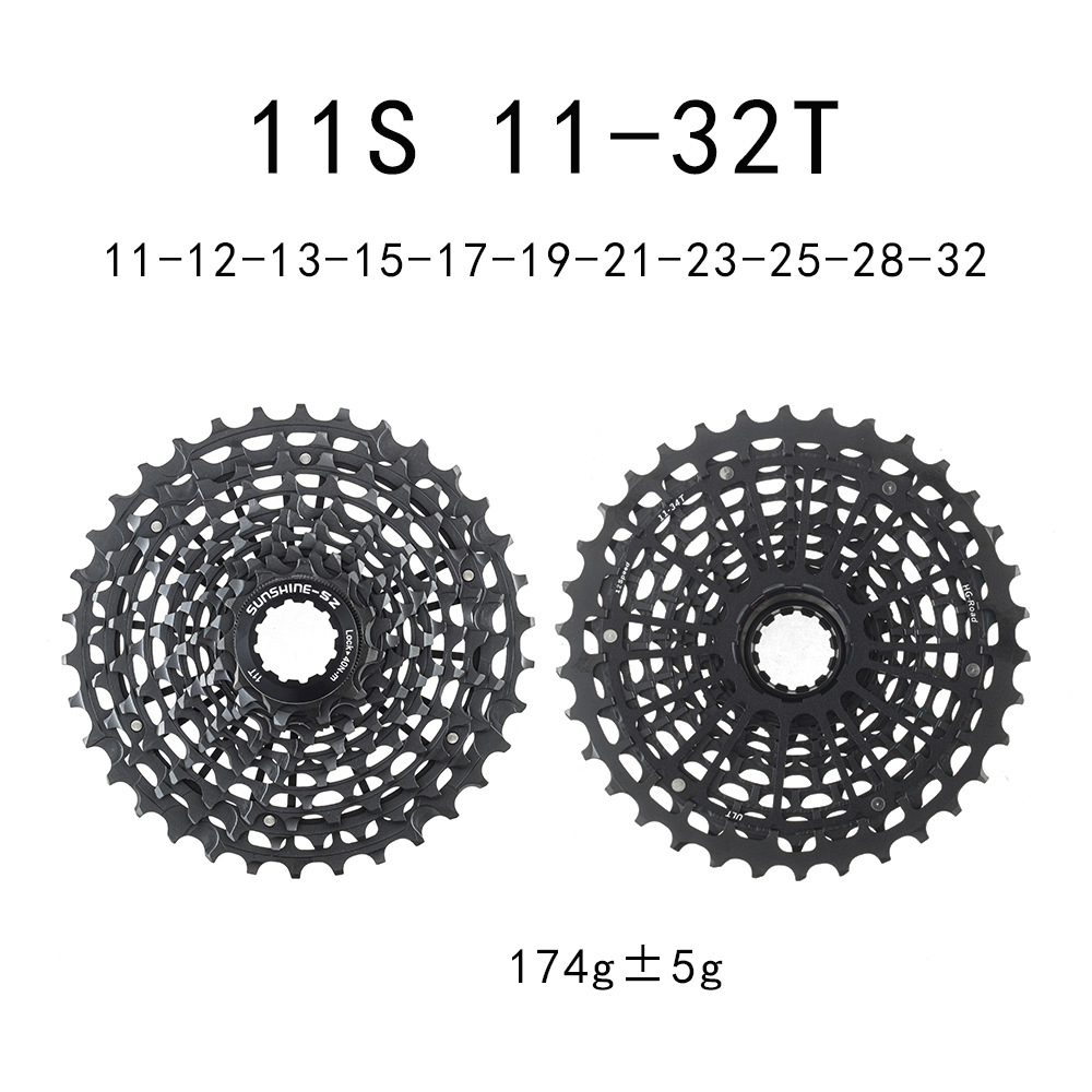SUNSHINE-SZ HG Integrated Ultralight Cassette Freewheel for Road Bike 11 12 Speed 11-30T 32T 34T 36T Full-Steel CNC Black Silver