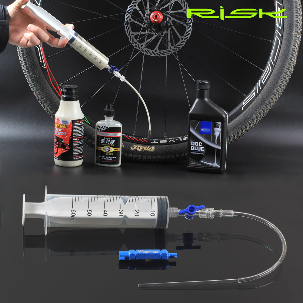 RISK Bicycle Tubeless Tire Sealant Injector Tool for Mountain Road Bike Tire Sealant Injection
