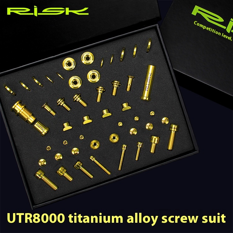 RISK UT R8000 Titanium Screw Kit Road Bike C-Clamp Brake Front Rear Derailleur Screw Set