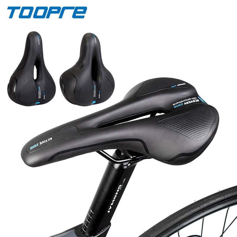 TOOPRE Bicycle Saddle Ultra Soft Seat Cushion Mountain Bike Saddle Comfortable Thickened Shock-absorbing Reflective Seat
