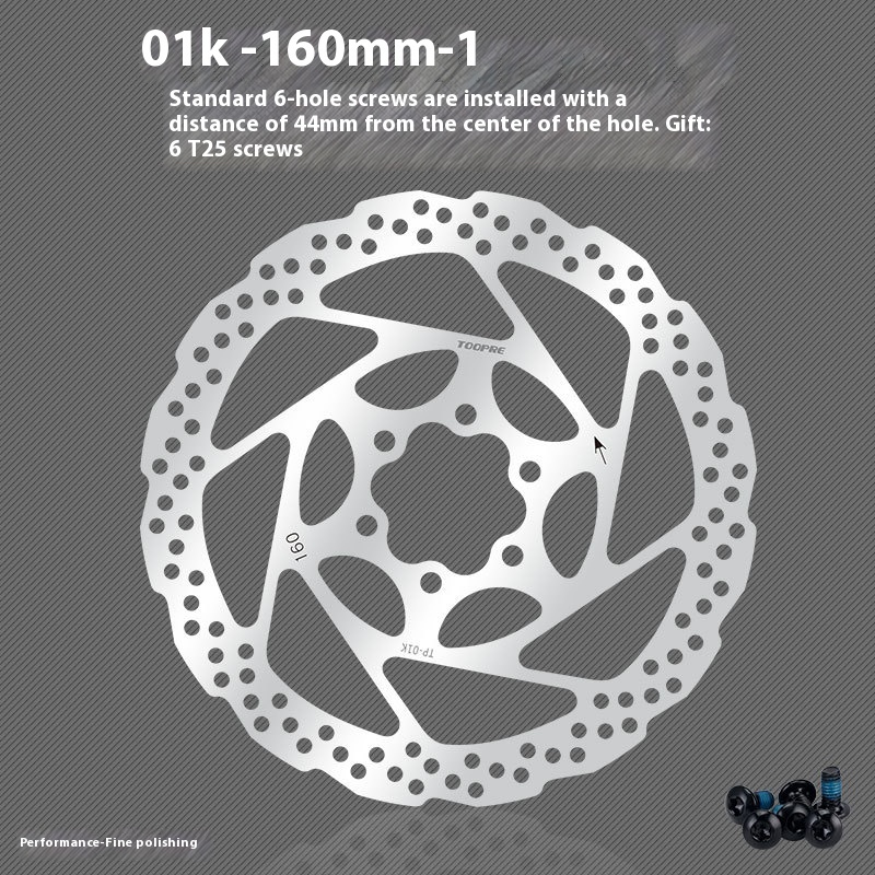 TOOPRE Mountain Bike Disc Rotor Bicycle Brake Pads 160/180/203mm Six Bolt Disc G3/HS1 with Screws
