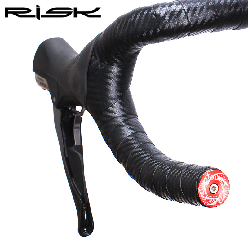 RISK Mountain/Road Bike Handlebar End Plugs Aluminum Alloy Expansion Locking Bar End Caps with Handlebar Tape and Plug Cover
