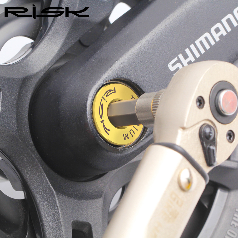 RISK Mountain Bike Titanium Alloy Square Hole M8x15mm Middle Axle Fixing Screw Waterproof Small Cloth 412 Folding Bike