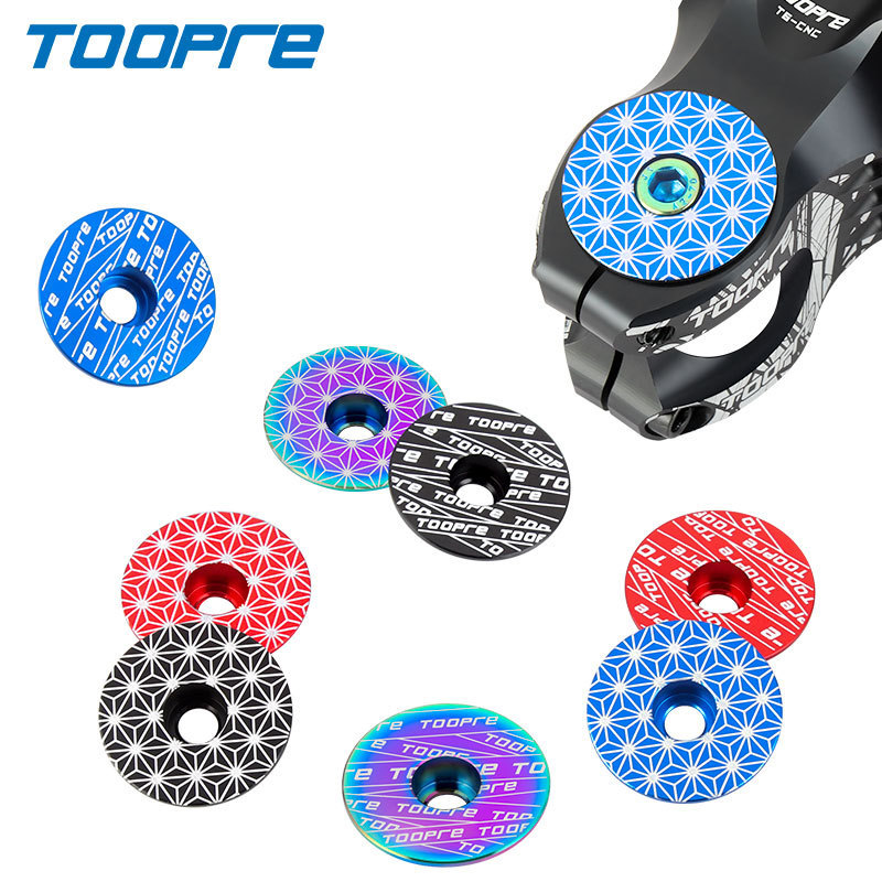 TOOPRE Mountain Bike Stem Cap Road Bike Fork Headset Colorful Cap with Screw