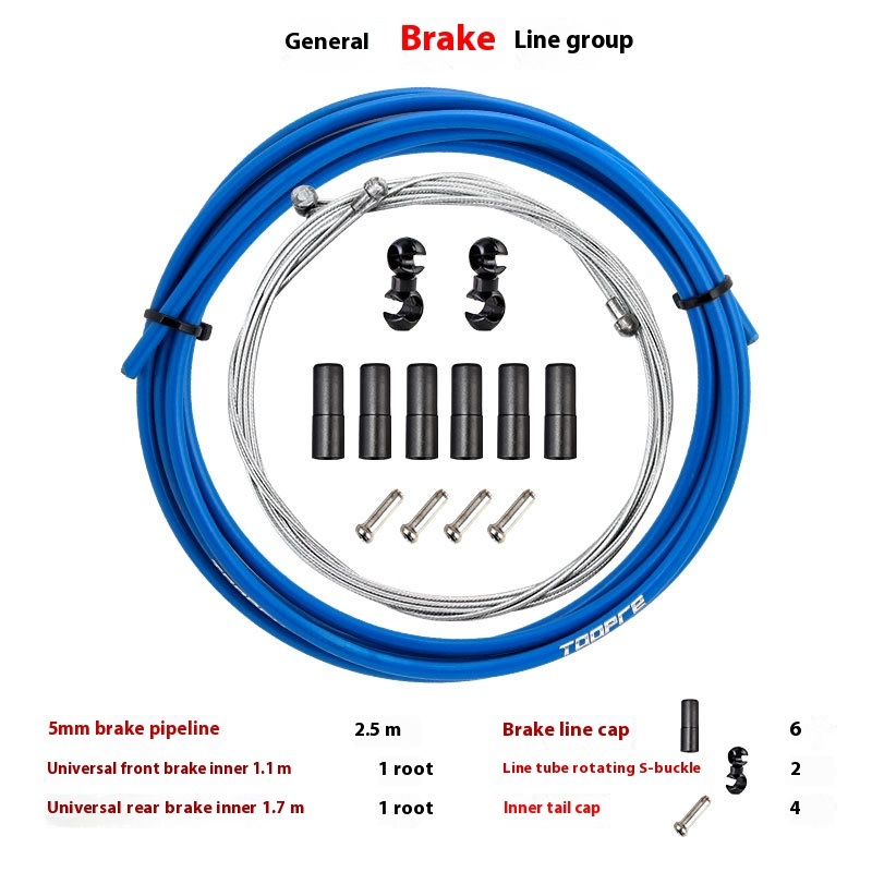 TOOPRE Bicycle Brake Cable Housing Kit Mountain/Road Bike Shift Cable Housing End Caps and Inner Cables