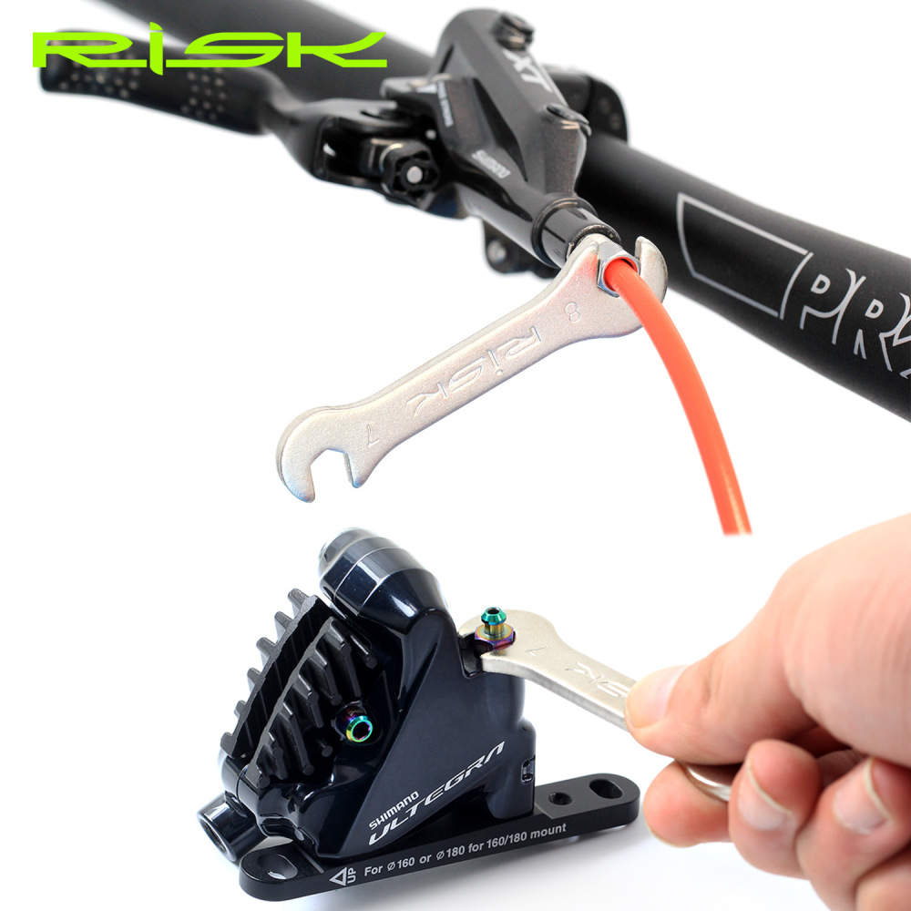 RISK Oil Disc Oil Pipe Screw Wrench Mountain Bike Installation Disassembly Tool Hydraulic Brake 7-8mm