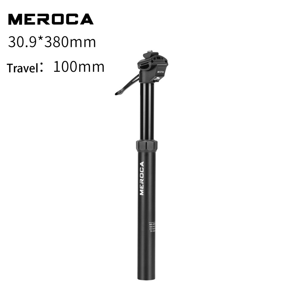 MEROCA Dropper Seatpost Aluminum Alloy Manual Control Height Adjustable 100/125mm Travel 30.9/31.6mm Mountain Bike Hydraulic Seatpost