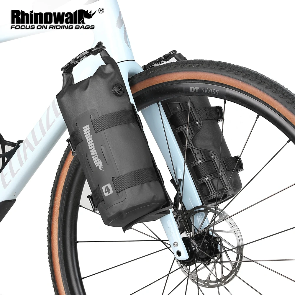 Rhinowalk Bike Front Fork Bag Waterproof 4L/7L Quick Release Cycling Fork Rack For MTB Road Bike Installed with Screws or Straps