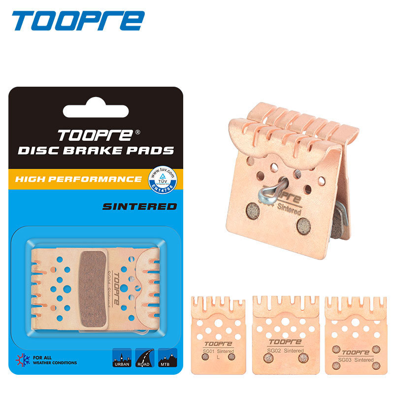 TOOPRE Mountain Bike Sintered Brake Pads, Four-Piston Road Bike Disc Brake, Ceramic Metal Heat Dissipation Brake Pads