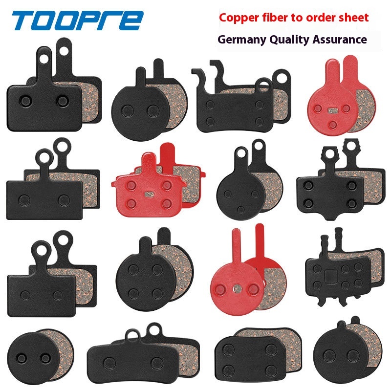TOOPRE Mountain Bike Brake Pads, Disc Brake Pads for Electric Bicycles, Road Bikes, Semi-Metallic Brake Pads, Friction Pads