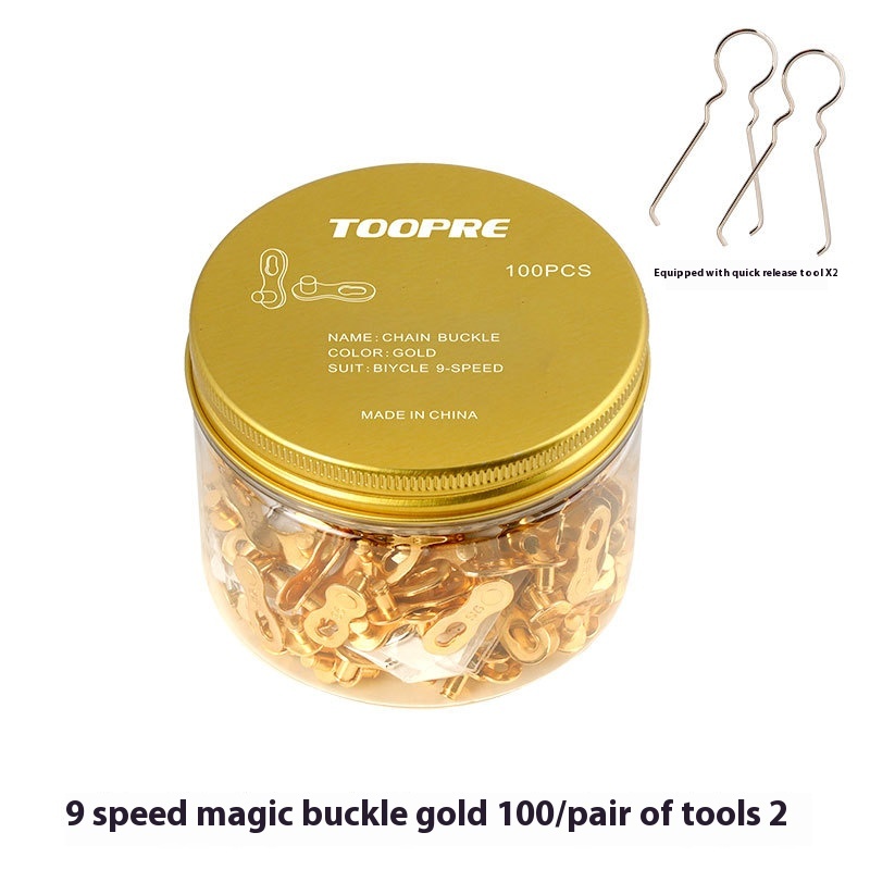 TOOPRE Mountain and Road Bike Gold Chain Magic Link Quick Release Buckle  8S/9/10/11/12/24/27/30 Speed