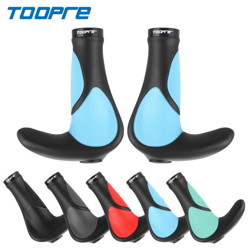 TOOPRE Lock-On Non-Slip Bicycle Grips Rubber Bullhorn Handlebar Grips for Mountain Bikes