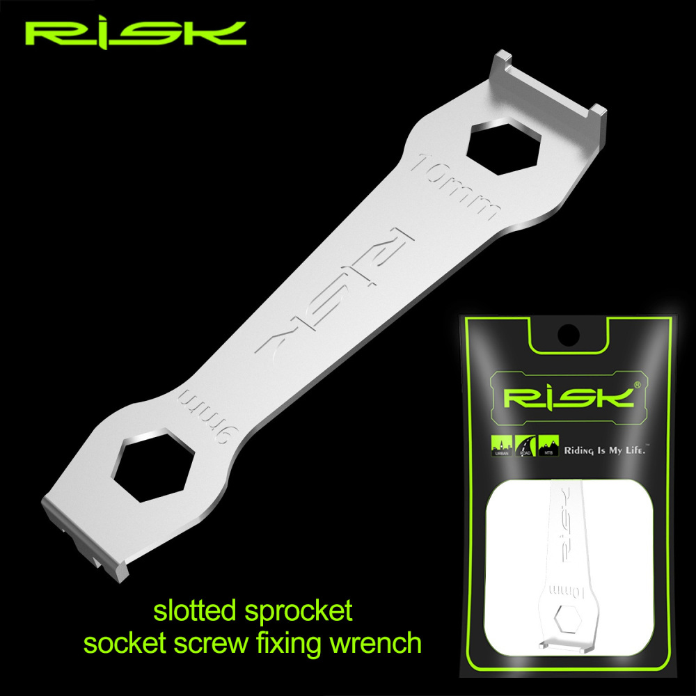 RISK Mountain and Road Bike Crankset Wrench Flathead Screw Tool Chainring Bolt Removal Tool Chainring and Crankset Tool RL202