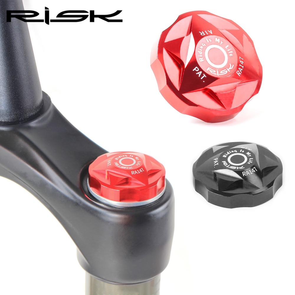RISK Mountain Bike Suspension Fork Shoulder Cover Aluminum Alloy Air Chamber Cap Shoulder Control Cover Air Fork Dust Cover Top Cap