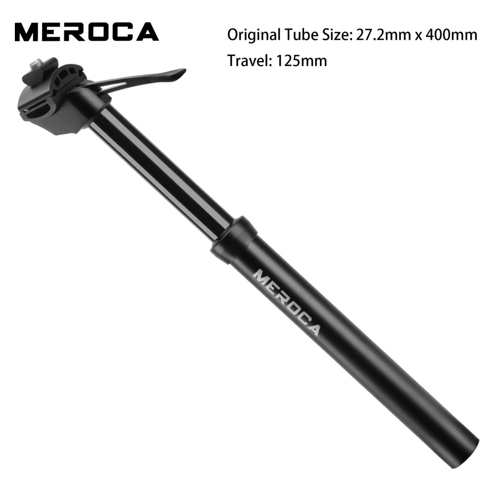 MEROCA Dropper Seatpost Aluminum Alloy Manual Control Height Adjustable 27.2/28.6/30/30.4/30.8/33.9mm 100/125mm Travel 350/400mm Length Mountain Bike Hydraulic Seatpost