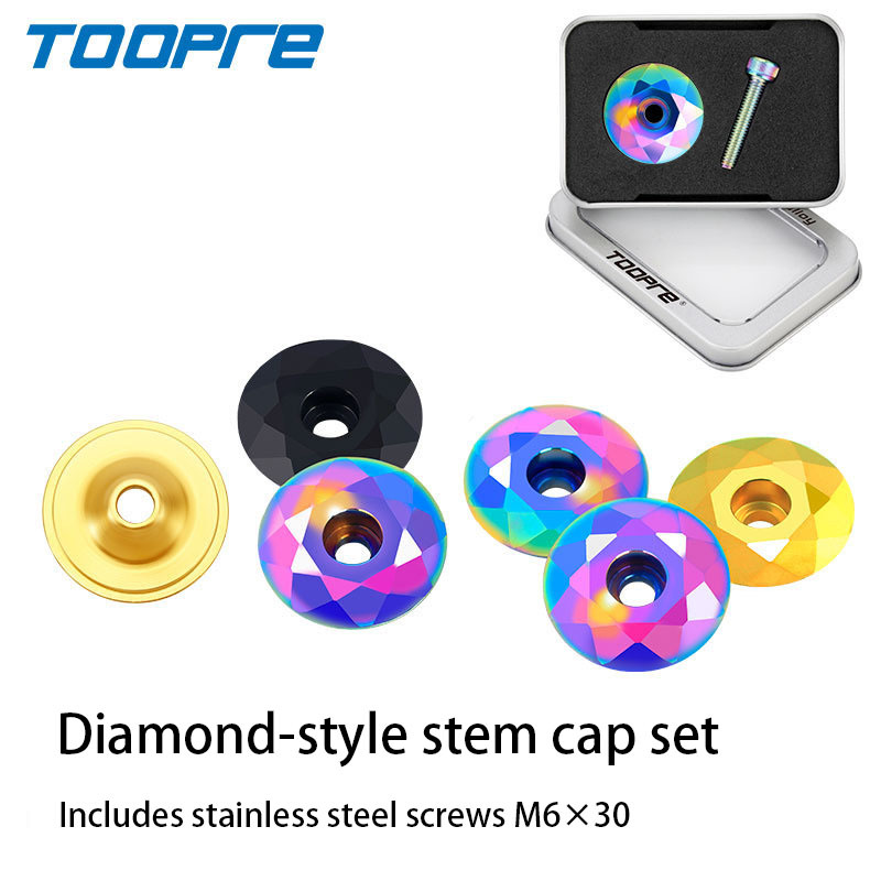 TOOPRE Mountain Bike Handlebar Stem Cap Road Bike Headset Cap Screw Handlebar Cap Personalized Modification Accessories