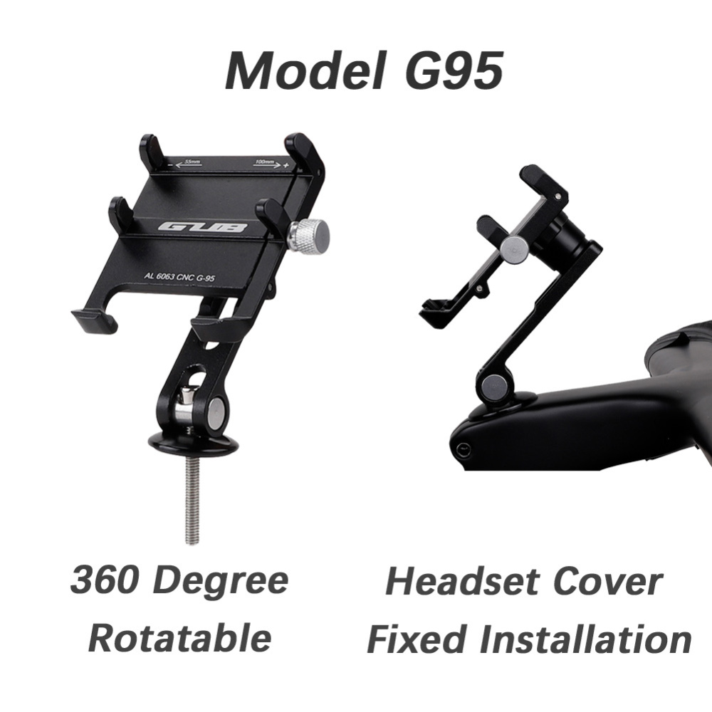 GUB G-95 Rotatable Mountain Bike Steering Head Tube Stem Mount Mobile Phone Holder MTB Road Fork Cellphone Clip Stand
