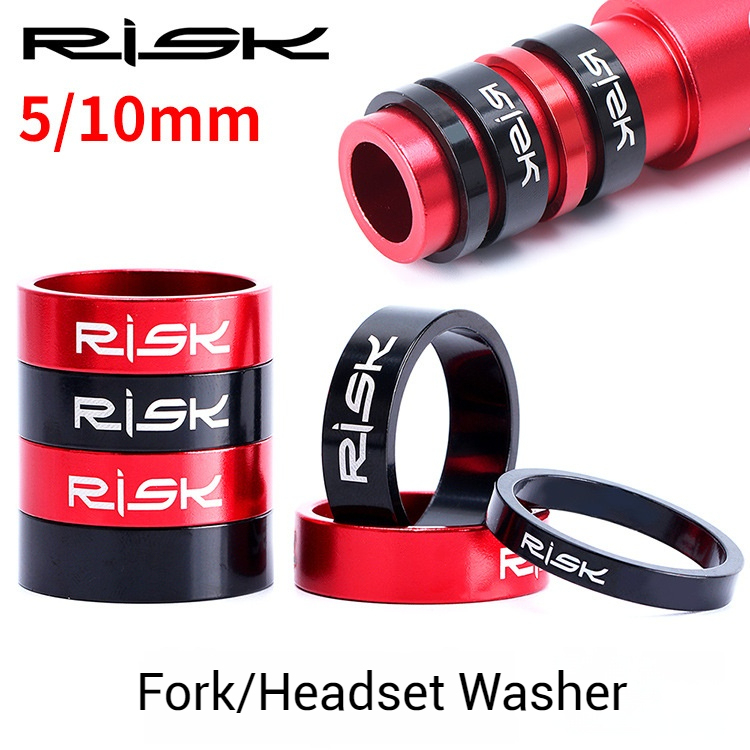 RISK Aluminum Alloy Fork Washer for Mountain and Road Bikes 28.6mm Headset Stem Spacer Shim 5/10mm