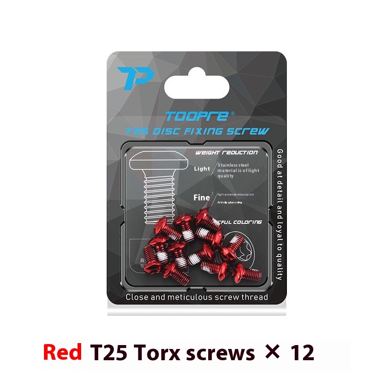 TOOPRE Colorful Mountain Bike Disc Rotor Bolts Bicycle T25 Torx Disc Brake Rotor Fixing Screws