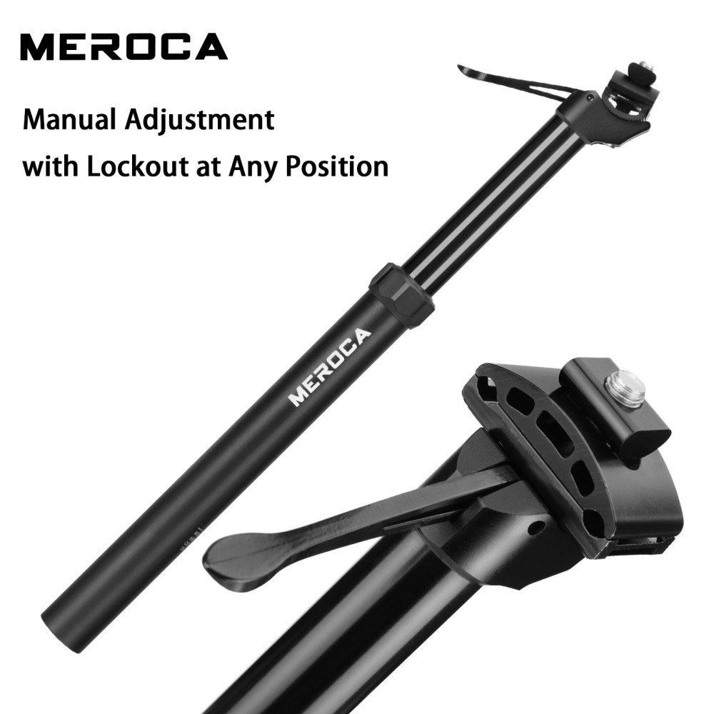 MEROCA Dropper Seatpost Aluminum Alloy Manual Control Height Adjustable 100/125mm Travel 30.9/31.6mm Mountain Bike Hydraulic Seatpost