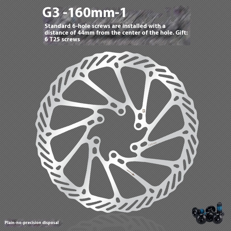 TOOPRE Mountain Bike Disc Rotor Bicycle Brake Pads 160/180/203mm Six Bolt Disc G3/HS1 with Screws