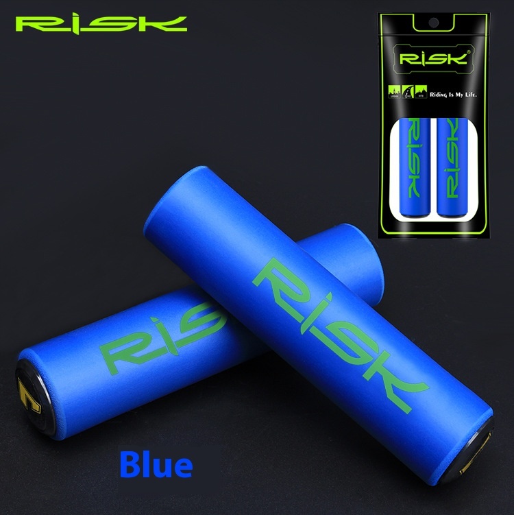 RISK Bicycle Handlebar Foam Grip Shock-Absorbing Foam Grip Mountain Bike Mini Bike Non-Slip Grip with Bar End Plugs
