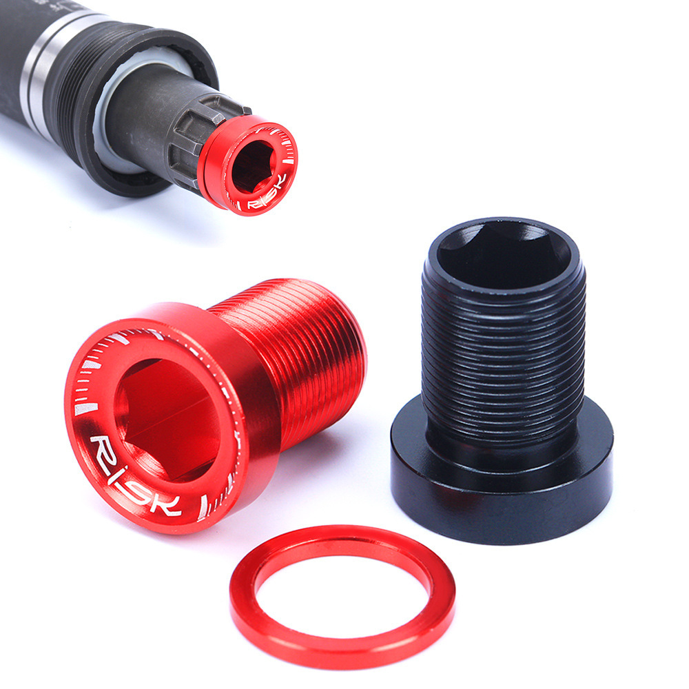 RISK Mountain Bike Spline Bottom Bracket Crank BB Screw Colorful Aluminum Alloy Hollow Non-waterproof Chainring Fixation