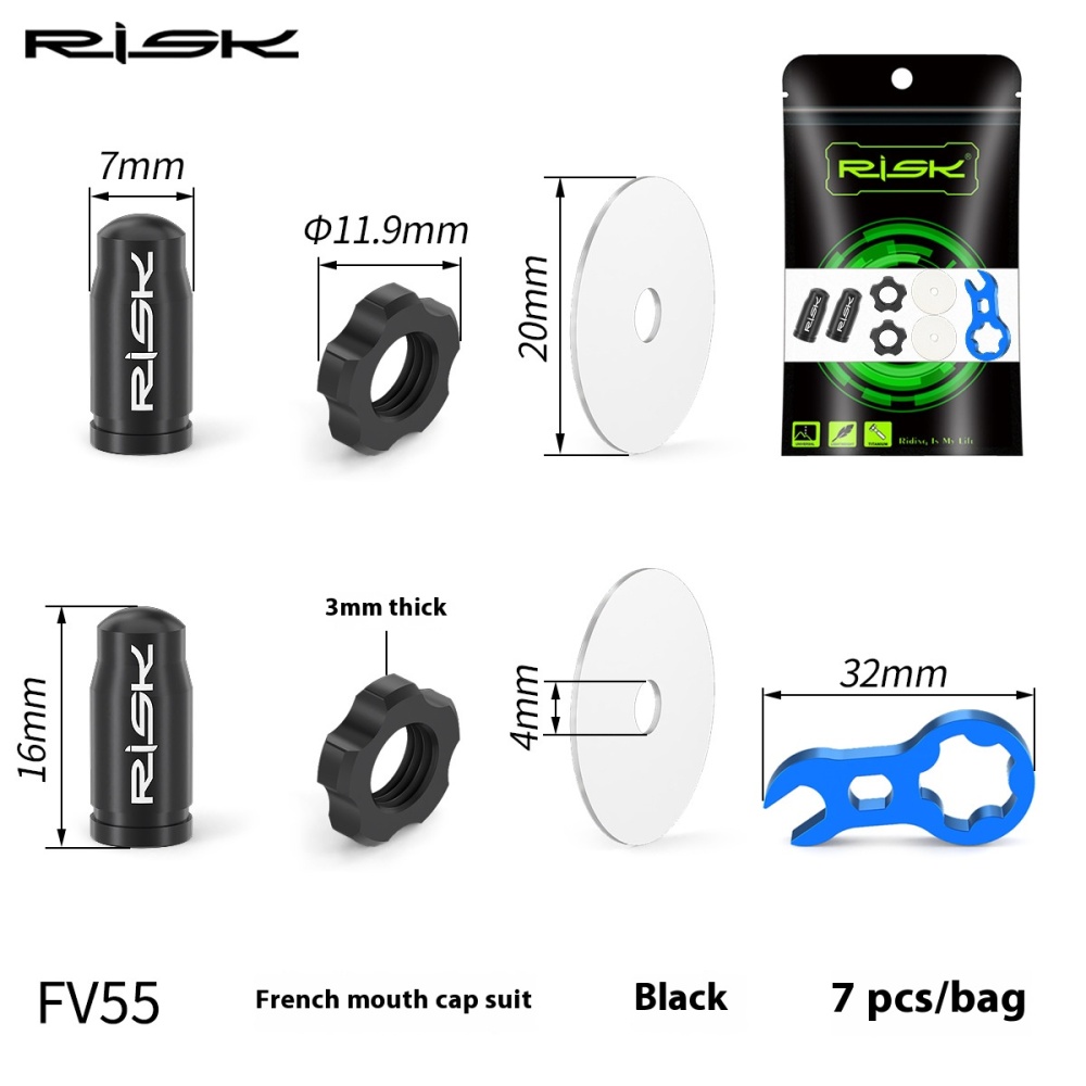 RISK bicycle valve cap mountain road bike titanium alloy Presta valve cap Dustproof cover nut bolt