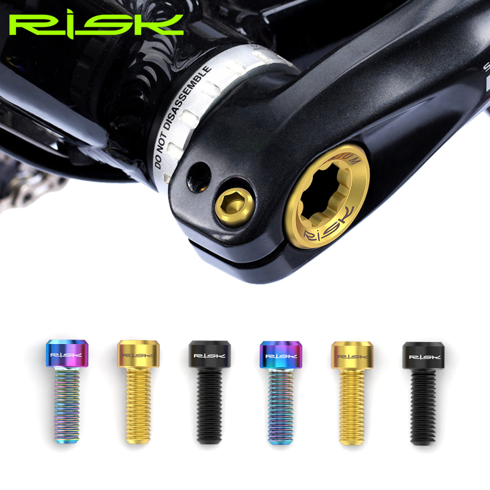 RISK M6x18mm Mountain Bike Crank Locking Titanium Alloy Screw Integrated Hollow Crank Fixing