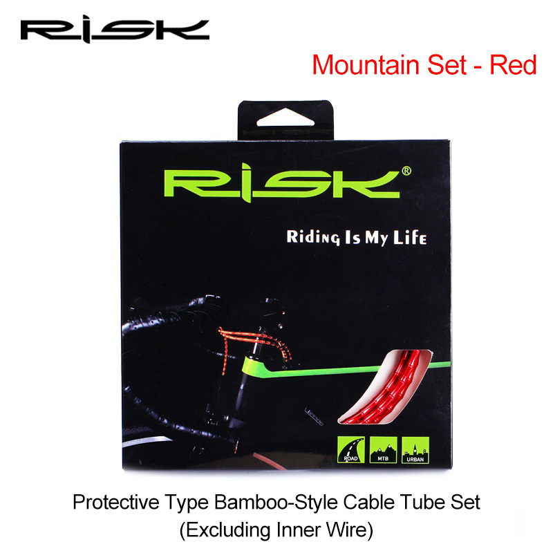 RISK Bicycle Aluminum Alloy Cable Housing Set Bamboo Segment Design for Mountain and Road Bike Shift and Brake Cables