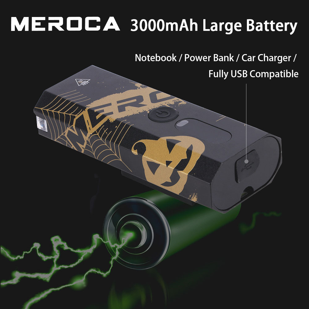 MEROCA Bicycle Front Light Mountain Bike Light With Smart Sensing USB Rechargeable Mini Bike Light Flashlight