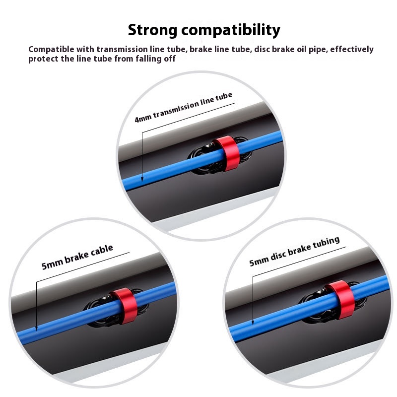 TOOPRE Aluminum Alloy C-Clips for Mountain and Road Bikes, Gear Shift and Brake Cable Housing Clips